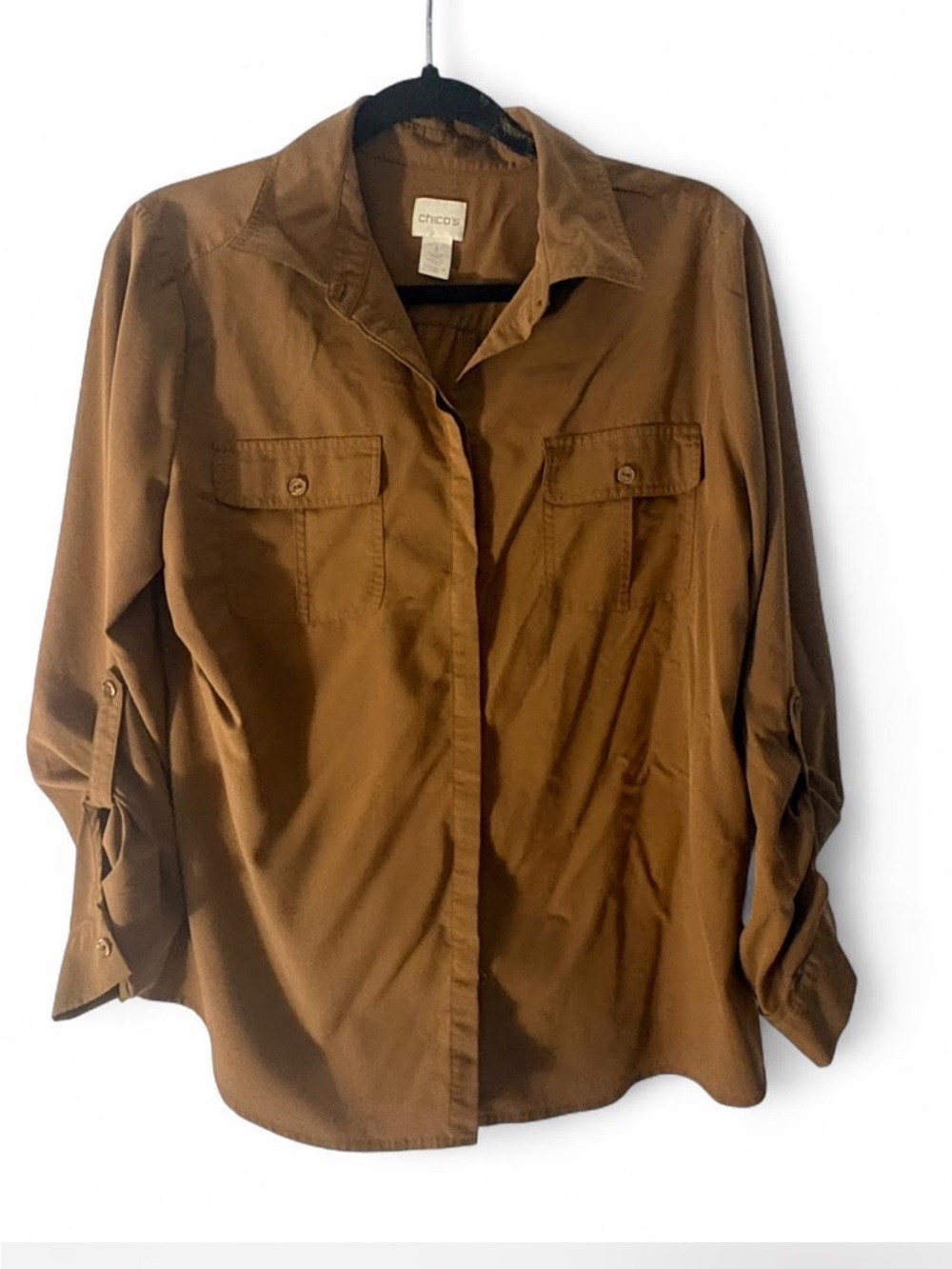 Chico's Taupe/Brown Relaxed Blouse